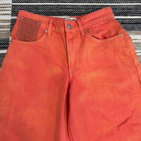 Free People We The Free Waterfalls Baggy Wide Leg Jean Zip Fly Oklahoma Sun 24S - Picture 5 of 16